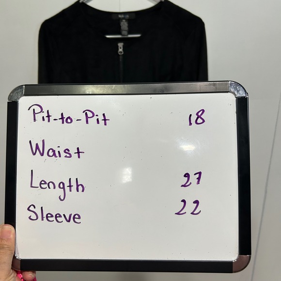 Style & Co Zip Up Jacket Womens Medium Petite Black Faux Suede Peplum Goth - Picture 8 of 8